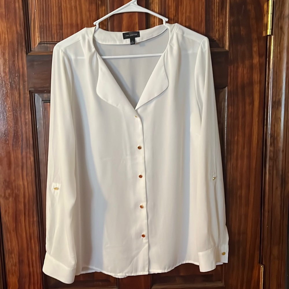 Sheer White Button Down